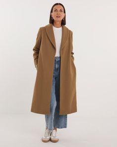 This gorgeous Shawl Collar Robe Coat is effortlessly chic and stylish. Wrap around your favourite jumper for a sophisticated and put together look. Featuring a tie waist and a side pockets. Brown Shawl, Occasion Wear Dresses, Coat Women Fashion, Sports Skirts, Linen Style, Jd Williams, Cardigan Top, Shawl Collar, Swimwear Tops