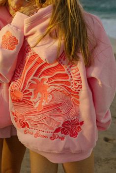 Sunset Glow Oversized Hoodie — My 3D Hoodie Pink Plam Puff Hoodies, Puff Hoodie, Bill Cunningham, Adrette Outfits, Teen Sweater, Sunset Glow, Birthday Wishlist, Pink Hoodie, Cute Fits