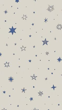 blue and white stars are flying in the sky