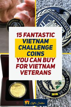 the vietnam challenge coin is being held by someone