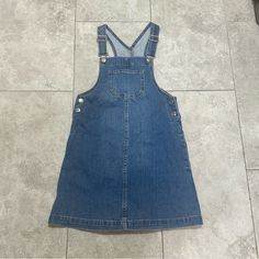 Cat & Jack Denim Overall Dress. New Without Tags. Girls Size L (10/12). Perfect For Everyday! Features Adjustable Straps And A Front Pocket. #Kids #Denim #Dress #Overalls #Girls Dark Wash Denim Overalls With Adjustable Straps, Kids Denim Dress Casual, Baby Denim Overalls, Baby Girl Denim Dress, Unisex Dress, Navy Blue Overalls Baby, Denim Overall Dress, Cat & Jack, Girls Denim