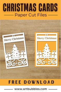 christmas cards with the text merry christmas cut files