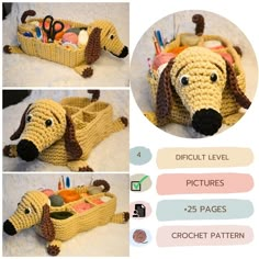 crochet pattern for a dachshund dog basket