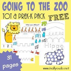 the zoo printables are great for kids to practice their handwriting and numbers