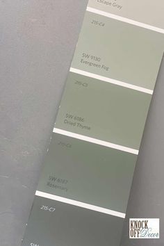 some gray paint colors are on the wall