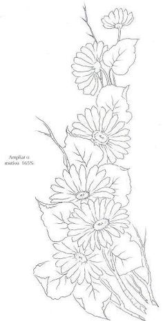 a drawing of flowers on a white background