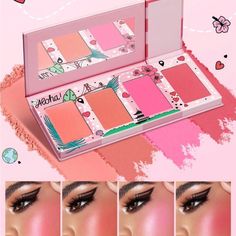 Super Cute And Stylish Ships In 5-10 Business Days Missiyn Travel Kit All In One Teint Palette , 4 Colors Matte Blush Palette, All In One Makeup Palettes Blush Kit, Matte, Finishes Color From Light To Dark For Cheek And Eye Makeup, Lightweight, High Pigment Non-Fading Natural, Silky Smooth Blusher All In One Travel Makeup Palette, All In One Makeup, Rose Makeup, Pink Powder, Makeup Palettes, Matte Blush, Blush Palette, Powder Blush, Pink Dark