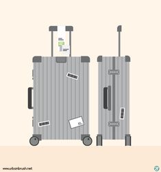 two pieces of luggage sitting on top of each other