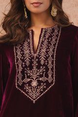 Velvet Suit, Suit Design, Embroidered Neckline