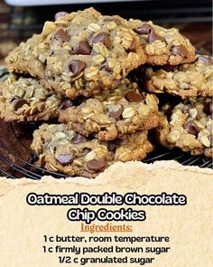 oatmeal double chocolate chip cookies recipe