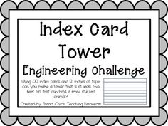 the index card tower for engineering challenge