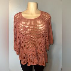 Brand New Never Worn Valued At 65 Selling Very Good Color Is A Coral Burnt Orange Shade Brown Crochet Top For Spring, Zara Bohemian Open Knit Top, Shades Of Orange, Zara Tops, Burnt Orange, Color Orange, Coral, Zara, Womens Tops