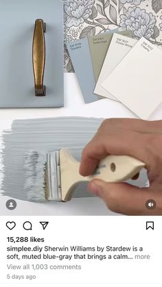 someone is using a paint brush to paint the walls in their home, and it's easy to do