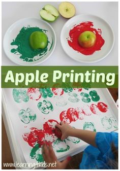 an apple printing activity for toddlers to make