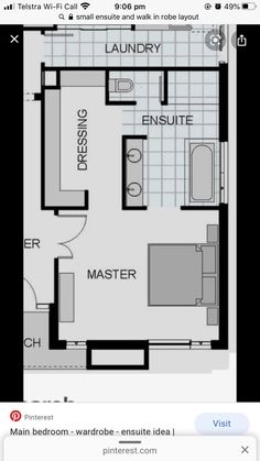 the floor plan for a small apartment with an attached bathroom and living room, as well as