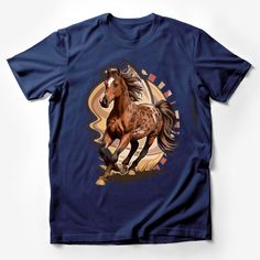 Galloping Horse T-Shirt, Appaloosa Running Wild, Nature Inspired Graphic Tee, Unisex Animal Print Shirt, Equestrian Gift Idea Male T-Shirt Custom graphic T-Shirt.Customize your color Casual Short Sleeve Tops With Horse Design, Short Sleeve Cotton Top With Horse Design, Cotton Short Sleeve Top With Horse Design, Horse T Shirt Ideas, Horse Riding Tshirts, Horse T Shirt, Animal Print Shirt, Horse Graphic Tee, Cyberpunk Female