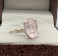 =>This Ring comes with a 100% Natural Rose Quartz Gemstone and it is made up of 925 Solid Sterling Silver. Materials :- 925 Solid Sterling Silver Gemstone:- Natural Rose Quartz  Stone Weight :- 5 CRT Item Weight :-  4.00 Gram Approx. Stone Size :- 10x14 Stone Shape :- Oval Cut => Natural stone, naturally formed naturally. No color is exactly the same, some are dark and some are light. => Select Size in Variation , if you don't find perfect size please buy any size and message us your size we'll Silver Rose Quartz Jewelry For Gifts, Silver Rose Quartz Gemstone Jewelry, Silver Rose Quartz Crystal Ring, Silver Heart-shaped Rose Quartz Jewelry, Adjustable Rose Quartz Rose-colored Jewelry, January Birthstone Rings, Rose Quartz Ring, Rose Quartz Stone, Rose Quartz Gemstone