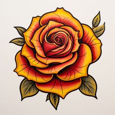 Rose Tattoo - Unleash Your Beauty Modern Rose Tattoo, Color Rose Tattoo, Feather Hip Tattoos, Rose Drawing Tattoo, Tattoo Vector, Animal Illustration Art, Tattoo Templates, Old School Tattoo Designs