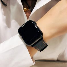 Trendy Black Apple Watch Band, Trendy Black Rectangular Apple Watch Band, Casual Black Wear-resistant Watch Accessories, Trendy Black Apple Watch Band With Bracelet Strap, Trendy Black Bracelet Strap Apple Watch Band, Modern Wear-resistant Black Watch Bands, Business Black Leather Apple Watch Band, Luxury Elegant Black Apple Watch Band, Trendy Black Leather Strap Apple Watch Band