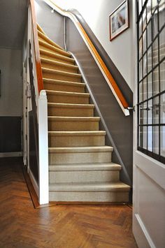 the stairs in this house are made of wood