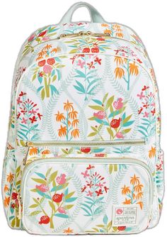 Tech Backpack, Spartina 449, Out And About, Laptop Sleeve, Front Pocket, Water Bottle, Laptop, Exterior, White