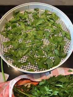 some green vegetables are sitting in a bowl