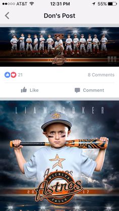 a baseball player holding a bat on top of a facebook page with the caption don't post