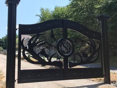 a large metal gate with an intricate design