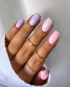 Pink And Lavender Nails, Casual Nails, Her Nails, Cute Gel Nails, Manicure Ideas, Bleach Blonde, Short Acrylic Nails Designs, Nails Summer