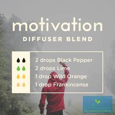 Try this motivation diffuser blend with black pepper, lime, wild orange, and frankincense essential oils. | Pure Family Essentials Black Pepper Essential Oil, Essential Oil Diffuser Blends Recipes, Diffuser Recipes