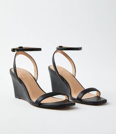 Modern Ankle Strap Wedge Heels Black Wedge Heels, Comfy Heels, Ankle Strap Wedges, Strap Wedge, Black Wedge, Hair Accessories Jewelry, Small Accessories, Dress Code, Strap Heels