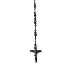 This delicate rosary for men is constructed in all black metal to be lightweight and easy to hold during prayer. Features a small cross suspended at the bottom. The joining piece is highlighted by an abstract design representing the Miraculous Medal. Black Rosary Necklace, Rosary For Men, Black Rosary, Cross Beads, Our Lady Of Guadalupe, Lady Of Guadalupe, Rosary Necklace, Abstract Designs, Small Crosses