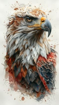 an eagle is shown in this artistic painting