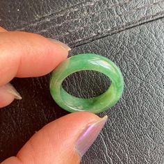 On sales price :  original £299, now : £175 only  Brand New 🍀 untreated jadeite  🌹intense green  🍀 Translucent glassy Green Myanmar jadeite 🌹 untreated jadeite ring band 🍀 watering  , Icy,  glassy texture 🌹_glassy luster  size : diameter 17.56mm, (UK O) (US 7.25 ) Kindly check your size of different country COLOUR : Icy Greeny 100% Natural A Jade jadeite  band 🍀Natural jadeite jade is known in the trade as A Grade means the jade is NOT treated by chemicals. This Gem's material occurs in a Green Jade Round Band Jewelry, Green Jade Round Band Ring, Jade Meaning, Jadeite Ring, Jade Ring, Healing Powers, Emotional Healing, Religious Art, Ring Band