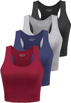 PRICES MAY VARY. HIGH-QUALITY COTTON FBRIC: The crop women workout tank tops are made of 95% cotton & 5% Spandex. These women tank tops are super soft,breathable,and perfect to wear on their own or under your regular clothes. There is no bulk or bunching up and fits perfectly. CUTE CROP RACERBACK DESIGN: These athletic tank tops for women pack for women are made for woman in mind. wide straps, scoop neck, sleeveless,racerback were designed for a flattering fit,They are form-fitted to stay and pl Tank Top For Women, Running Tank Tops, Yoga Tank, Yoga Tank Tops, Sport Tank Tops, Athletic Sports, Crop Tank Top, Top For Women, Workout Tank Tops