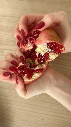 Pomegranate Nail Art, Pomegranate Nails, Minimal Nails, Winter Nails, Red Nails, Pomegranate, Nails