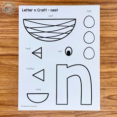 the letter n craft is made with construction paper