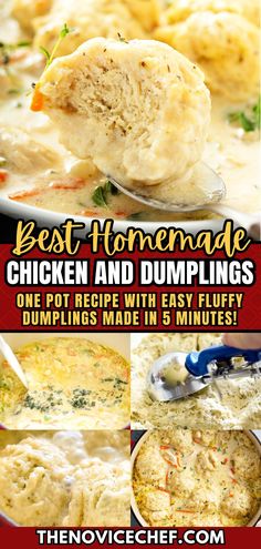 the best homemade chicken and dumplings recipe with easy fluffy dumplings made in minutes