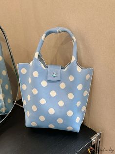 BirdinBag - Stylish Polka Dot Crochet Tote: Spacious Bag for Women, Ideal for Everyday or Beach Getaways Polka Dot Travel Bags, Polka Dot Shoulder Bag For Daily Use, Rectangular Polka Dot Bags For Daily Use, Cute Blue Beach Bag, Casual Polka Dot Bags For Everyday Use, Polka Dot Tote Shoulder Bag For Everyday Use, Polka Dot Tote Shoulder Bag For Daily Use, Everyday Polka Dot Bags, Polka Dot Crochet