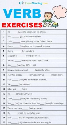 a printable verbb exercise sheet for students to practice their english and spanish words