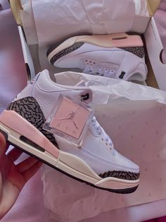 #pink #pinkshoes #jordansforwomen #shoes #airjordan #streetwear #style Neapolitan Jordan 3, Pink Jordan 3, Pink Air Jordans, Baddie Sneakers, Jordan 3 Neapolitan, Jordans Pink, Jordan Pink, Pink Jordans