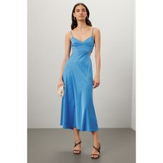 Blue (100% Polyester). Cocktail dress. Sleeveless. Sweetheart neckline. Side zipper closure. 46" from shoulder to hemline. Imported. Rent The Runway, Satin Midi Dress, Closet Designs, Dress Sleeveless, Blue Hues, Sweetheart Neckline, Side Zipper, Cocktail Dress, Midi Dress