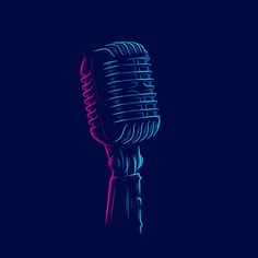 a microphone on a dark blue background