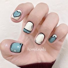 Cat Nail Designs, Nail Extensions Acrylic, Multicolored Nails, Hello Nails, Spring Acrylic Nails, Hippie Nails, Subtle Nails