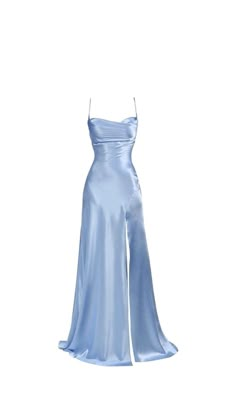 Light Blue Birthday Dresses, Glaucous Dress, Baby Blue Dress For Prom, Baby Blue Graduation Dress, Baby Blue Formal Dresses, Baby Blue Grad Dress, Silk Blue Prom Dress, Aesthetic Ball Dress, Light Blue Dresses Formal