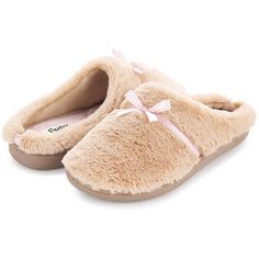 This slide-on, clog style offers a charming playfulness that brings a sense of cheer, even on the coldest nights. Perfect if you enjoy wearing your slippers all the time, the faux fur paired with velour warms while the durable rubber sole gives steady footing. Love a soft footbed? This slipper is plush and oh-so cushioning. Nude Slippers, Clog Style, Cute Outfits With Jeans, Clogs Style, Cute Slippers, Clog Slippers, Faux Fur Slippers, Soft Shoes, Round Toe Heels