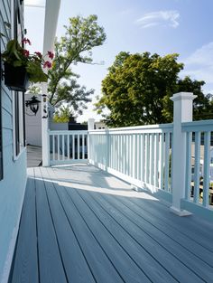 Deck Painting Ideas: Light Blue Outdoor Deck Deck Painting Ideas, Deck Painting, Deck Stain Colors, Grey Deck, Cedar Stain, Deck Stain, Light Blue Paints, Deck Pictures, Cedar Deck