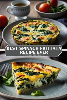 the best spinach frittata recipe ever is made with fresh spinach and cheese