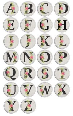 the alphabet is made up of flowers and letters