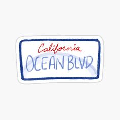 the california ocean blvd sticker is shown in red, white and blue